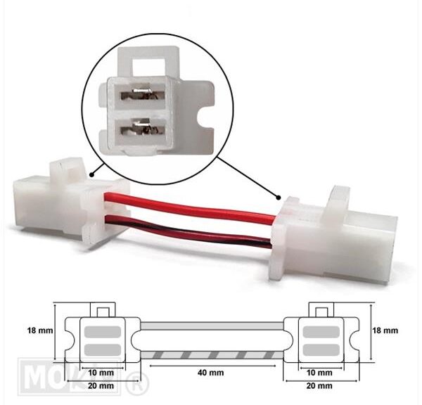 Connector Kabel Blok Vrouw>Blok Vrouw 2 Pins