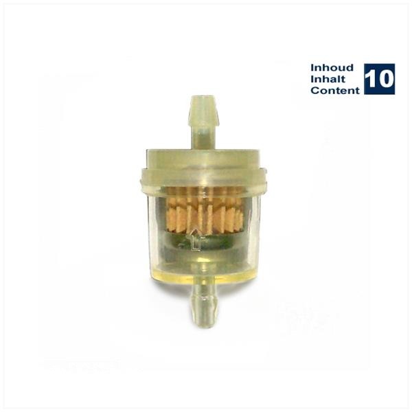 Benzinefilter UNI Voor 6mm Slang Rond GY6 (10) - Supertec