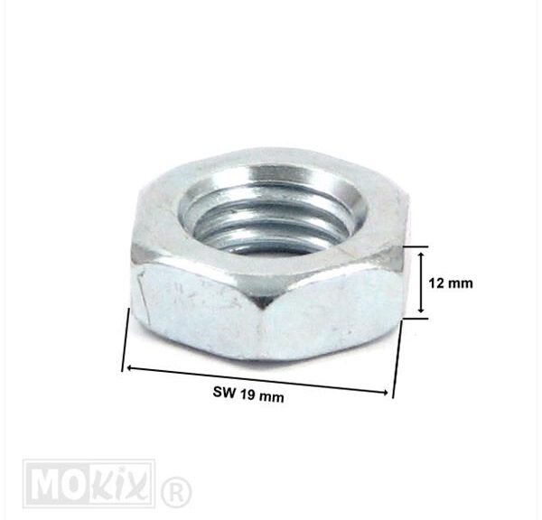 Koppeling Moer 12x1.25 China 2T/MORINI (Laag) SW19 - Bollard