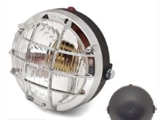 Koplamp UNI Rond 10.5cm Zwart/Chroom Gril BA20D - Bosatta
