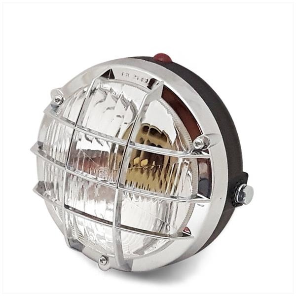 Koplamp UNI Rond 10.5cm Zwart/Chroom Gril - Bosatta