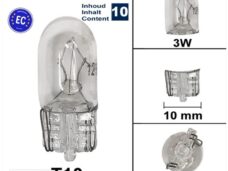 Lamp T10  12V  3W CE Keur (10) - Bollard