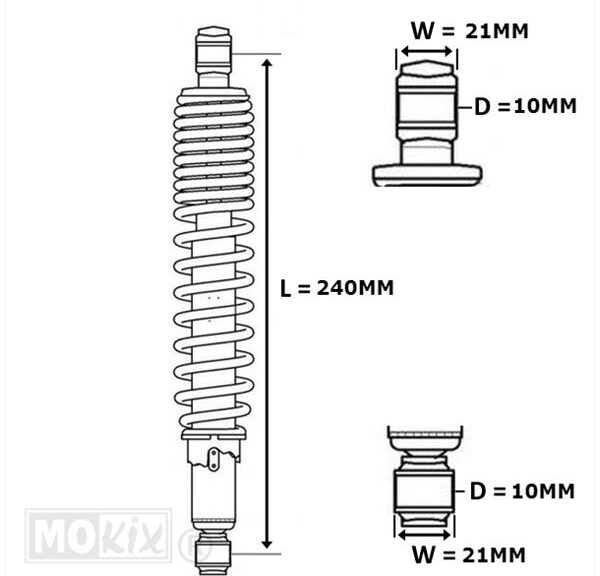 Schokbrekerset MKX 240mm Chroom