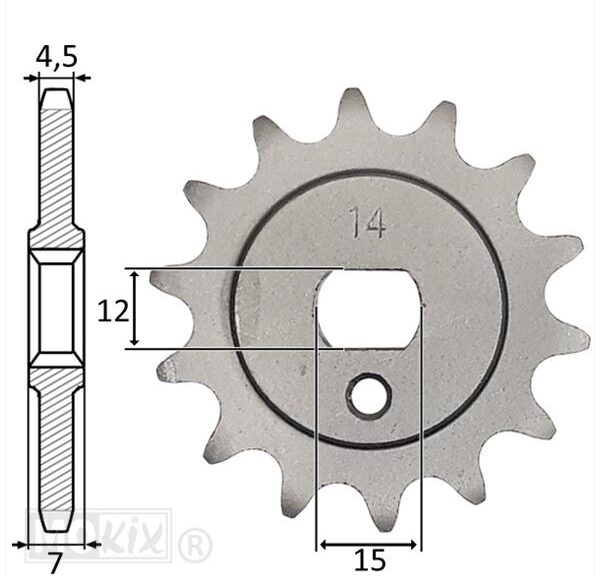 Kreidler 3V/4V framdrev (415) 14-tandad IGM