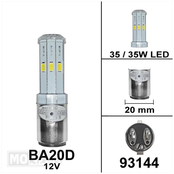 Lamp BA20D 12V 35/35W (10W LED) Rainbow (1) - Bollard