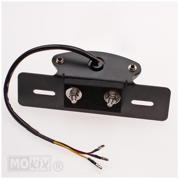 Achterlicht UNI Ovaal LED (Blank) CE + Steun Zwart