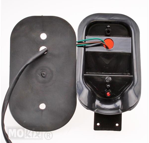 Achterlicht UNI Opbouw Model (Rood) Zwart Elec