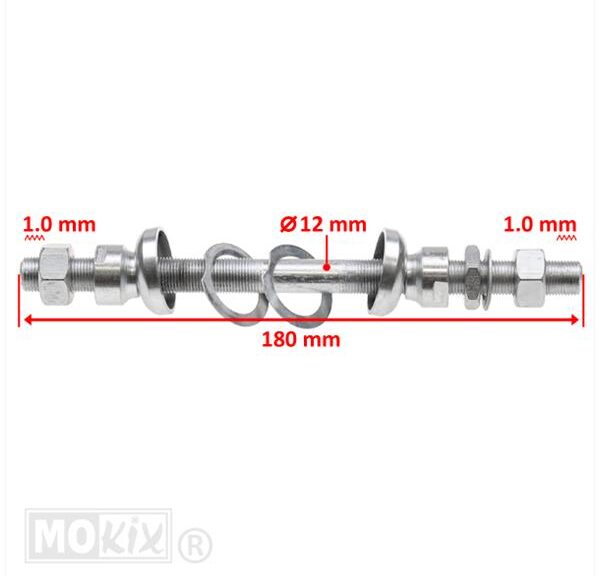 Achteras Puch Maxi Compleet 12mm +Asconen