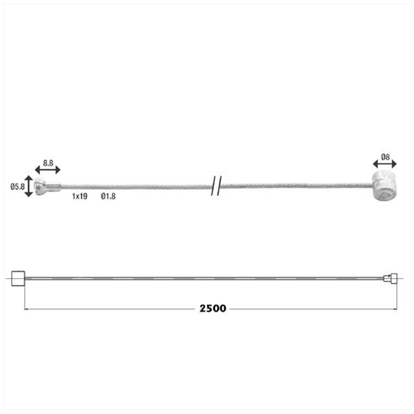 Kabel Achterrem UNI Scooter Moer (Peer/TON) ST - Supertec