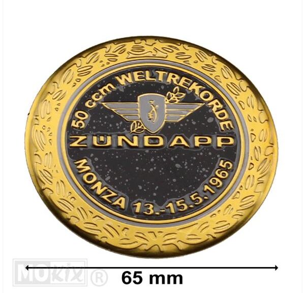 Zundapp Tanktransfer Rond Embleem Monza WR Zwart