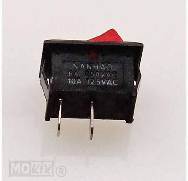 Schakelaar UNI AAN/UIT Rechthoek 20mm Rood Elec