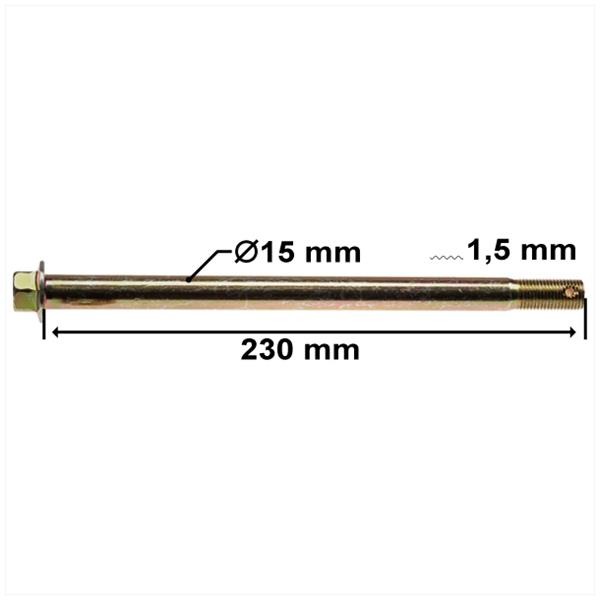 Achteras Derbi Senda DRD/EVO 15mm 230mm Compleet - Supertec