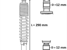 Schokbreker Derbi Senda >2000 Zwart/Rood 290mm - MKX