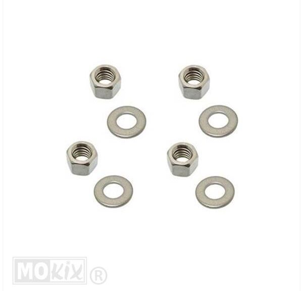 Cilinder KOP Moer/Plaat Universeel 7mm SET (4)
