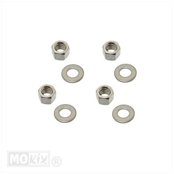 Cilinder KOP Moer/Plaat Universeel 7mm SET (4)