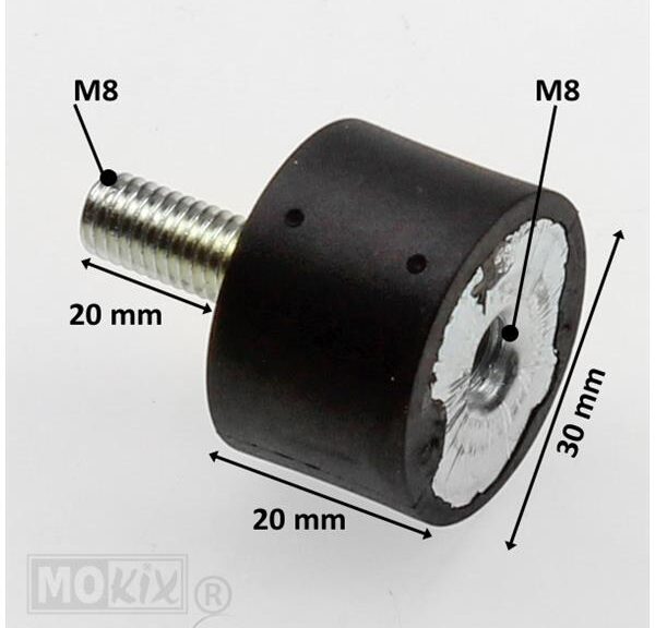 Uitlaat Rubber/Silentblock M8/M8 20x30 - Silex