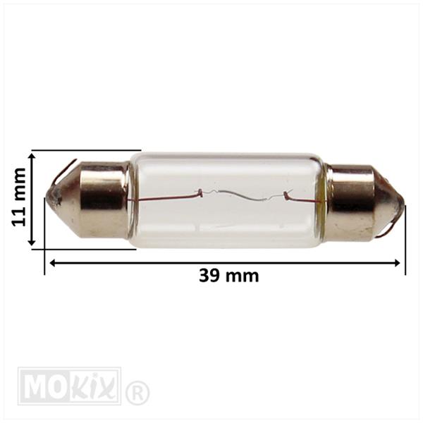 Lamp T 11x39 6V 5W SV8.5-8 Buis (10) - Riatec