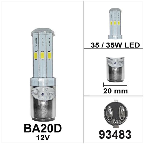 Lamp BA20D 12V 35/35W (10W LED) (1) - Bollard