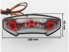 Achterlicht UNI LED + Kenteken Verl. 3 LED CE