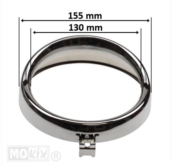 Koplamp Rand Kreidler 68-73 EI Groot 155mm Chroom