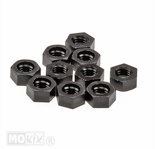 Nylon Moer M5 Zwart (10) - Bollard