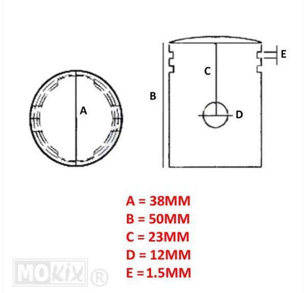Cilinder Sachs 3 Versn. Klein Geforceerd 38mm SP
