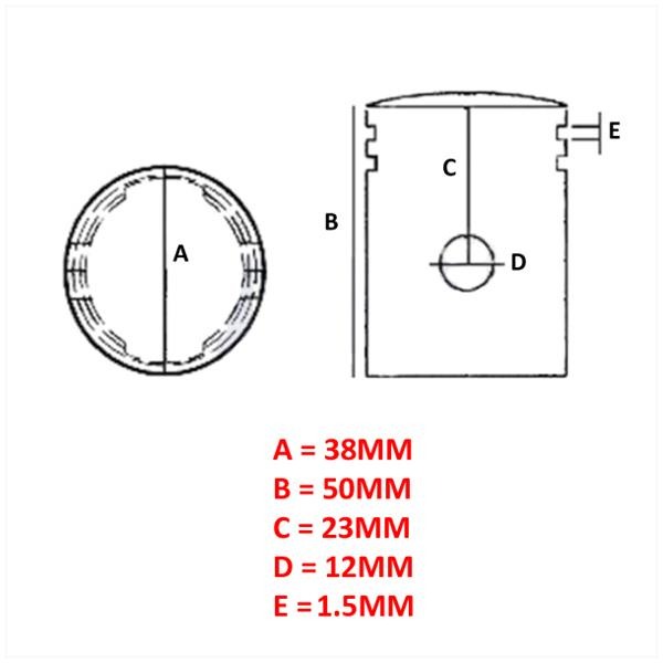 Cilinder Sachs 3 Versn. Klein Geforceerd 38mm SP