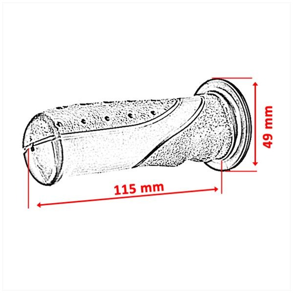 Handvatten Ovaal Grip Zwart PVC - Afbeelding 3