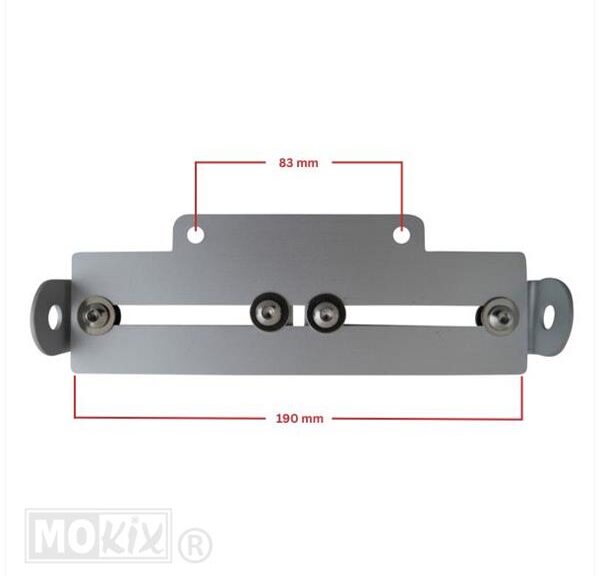 Kentekenplaathouder UNI Aluminium MET RAW Aansl.