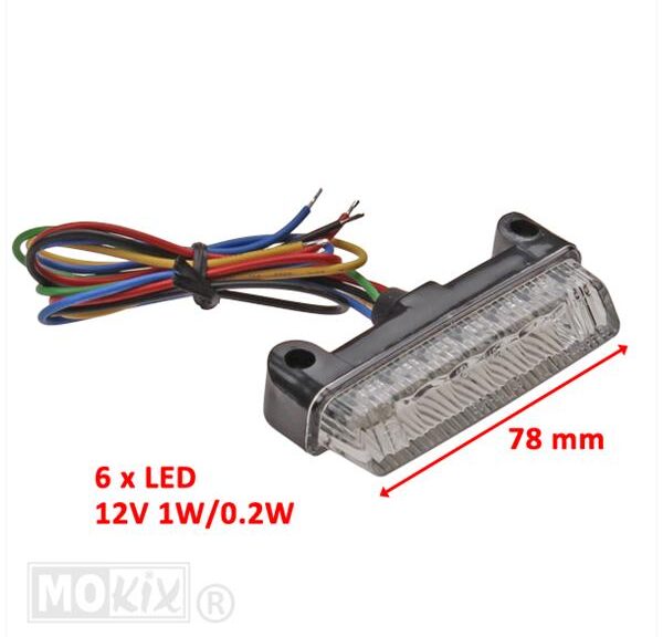 Achterlicht UNI MIN LED CE + RAW Blank Elec