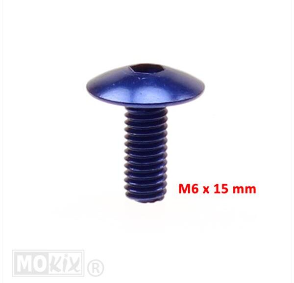 Plaatwerk Schroef M6x15 Inbus ALU Blauw (6)