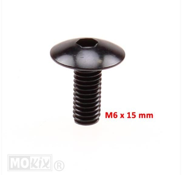 Plaatwerk Schroef M6x15 Inbus ALU Zwart (6)