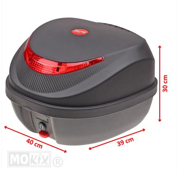 Topkoffer KXM RR 31L Zwart 40x39x30cm MET Rugsteun