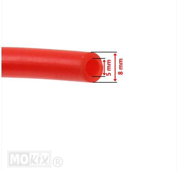 Benzineslang 5x8 Rood NBR 100cm - Supertec