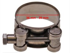 Uitlaatklem Bocht 36-39mm (20mm) M6 RVS Silex