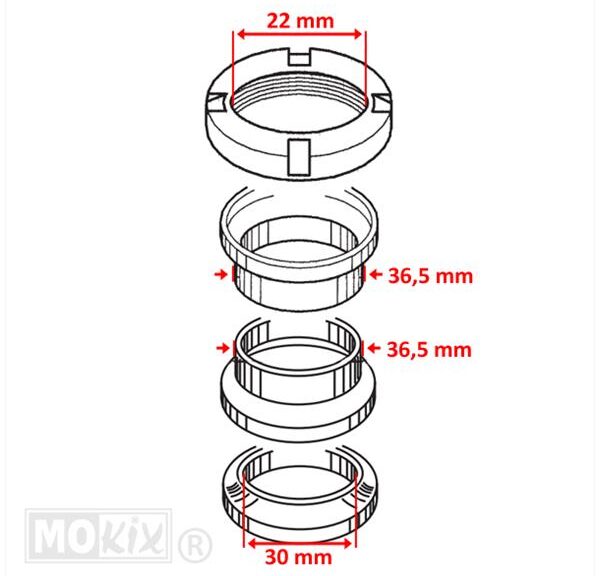 Balhoofdset Simson S50/S51/S53/SR50/SR80 ST - Supertec