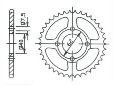 Achtertandwiel Rieju MX50 4 Gats 52 Tands - Supertec