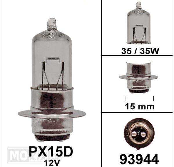 Lamp PX15D 12V 35/35W H6 Halogeen (1) - Bollard