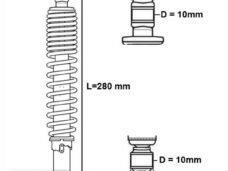 Schokbreker SET UNI 10mm Imca 280mm Zwart/WIT