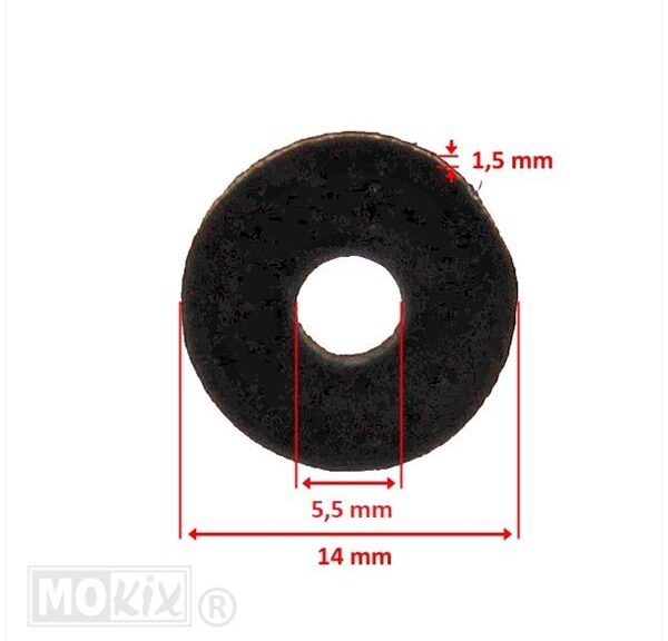 Rubber-Ring 5.5 x14x1.5mm 10stuks - Bollard
