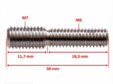Uitlaat Tapeind UNI M6/M7x30 Verloop