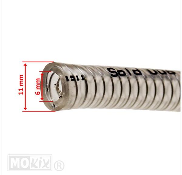 Benzineslang 6x11 PVC MET RVS Veer Intern 100cm ST - Supertec