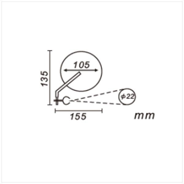 Spiegel UNI Rond + Klem Chroom 160mm - Afbeelding 3