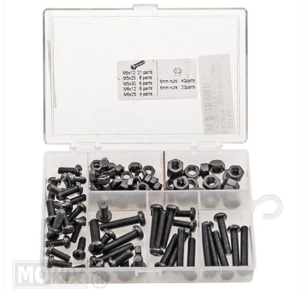 Sortie-Doos Bouten + Moeren 5 & 6mm Zwart (50) - Bollard