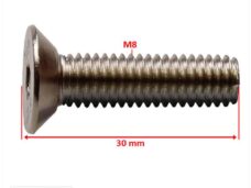 Remschijf Verzonken-Bout SET M8x30mm Blank (6) - Supertec