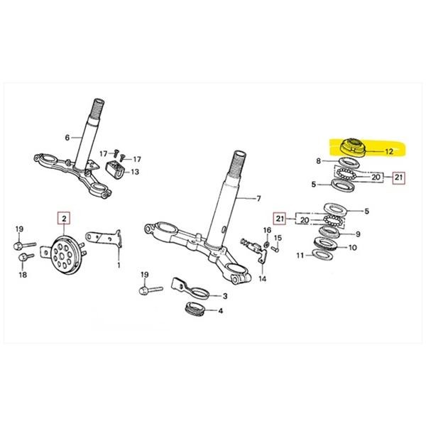 Balhoofdmoer Honda MT50/MT80 ST - Afbeelding 2