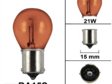 Lamp BA15S 12V 21W CE Keur Amber (1)