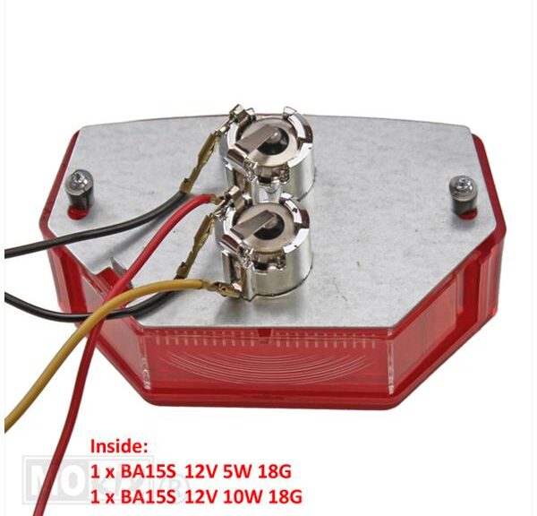 Achterlicht Glas Zundapp/Kreidler SET (ULO) Rood