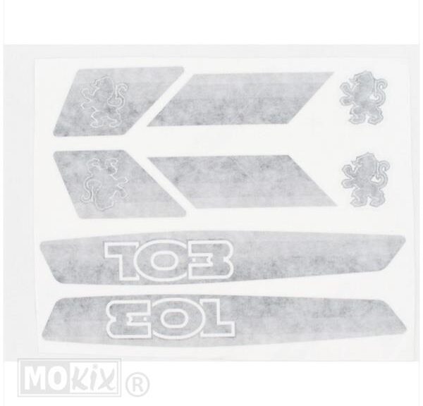 Peugeot 103 Sticker Set Grå 8 delar