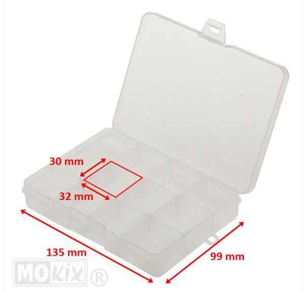 Sorteerdoos Transparant Klein 135x99mm 12 Vaks - MKX